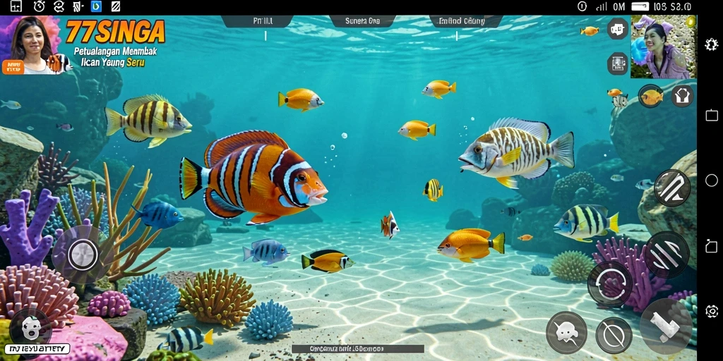 Screenshot gameplay 77SINGA menunjukkan aksi menembak ikan yang seru.
