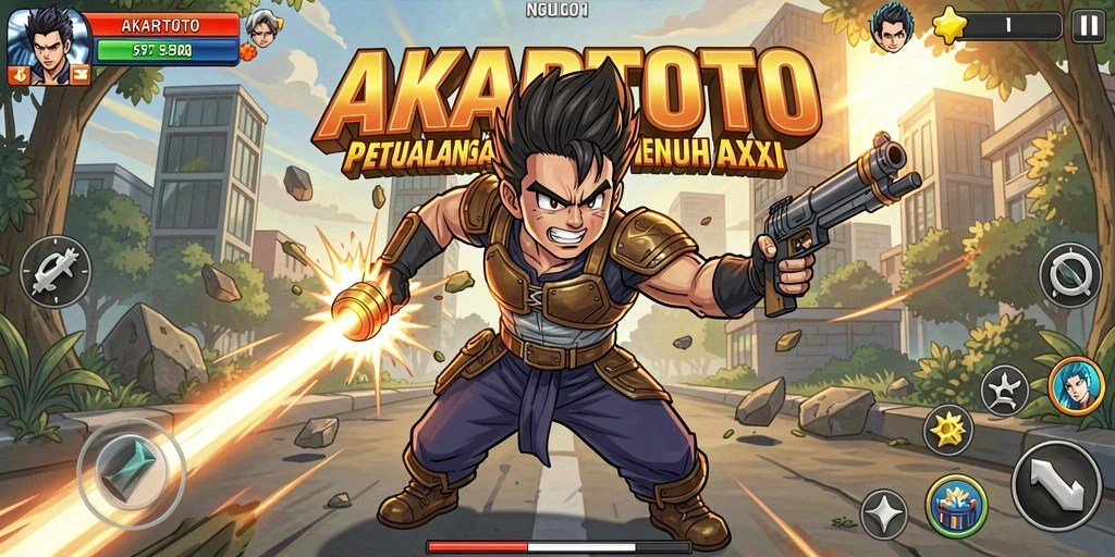 Tampilan gameplay AKARTOTO yang seru dan menawan.