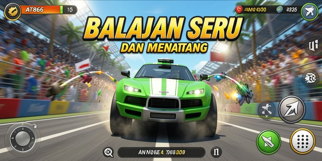 Tampilan gameplay seru dari game balapan AT866.
