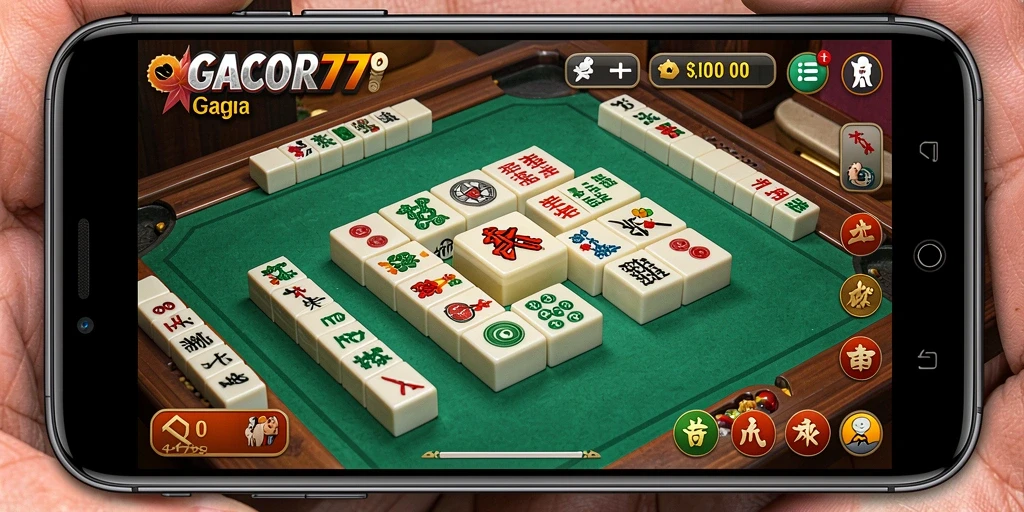 Tampilan grafis menawan dalam permainan Mahjong GACOR77.