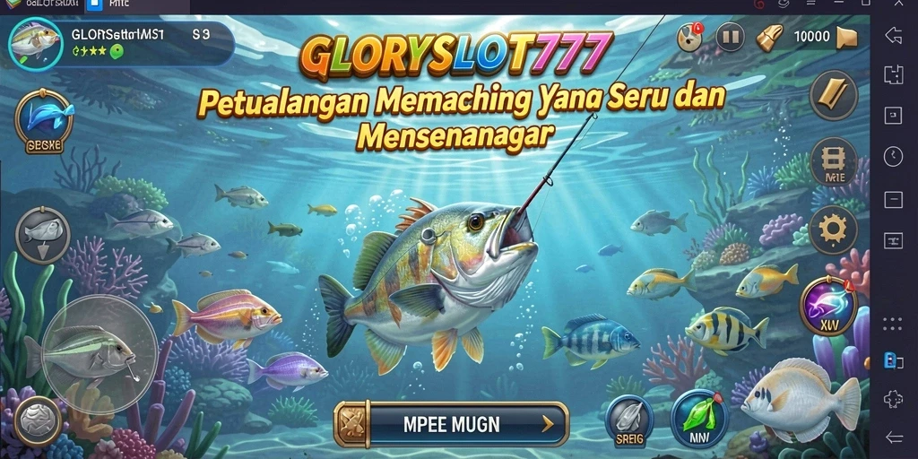 Tampak dari gameplay seru dalam GLORYSLOT777 saat pemain menangkap ikan.