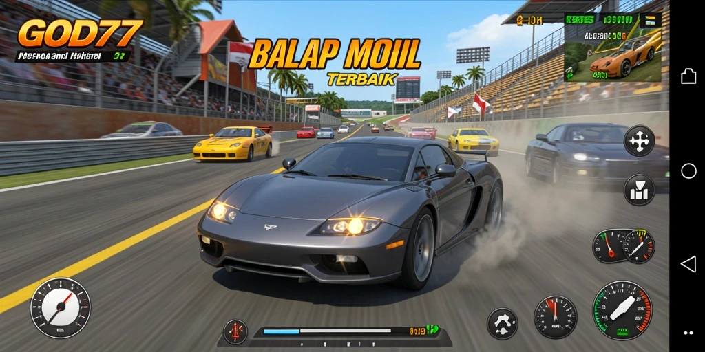 Tampilan gameplay Racing yang seru dan penuh aksi.