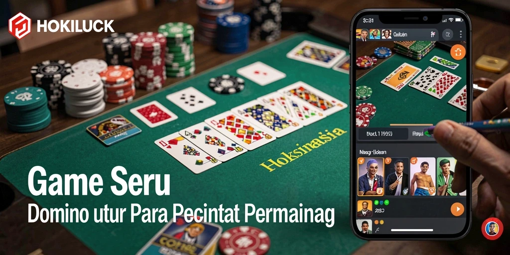 Tampilan gameplay seru di HOKILUCK yang menampilkan permainan Domino.