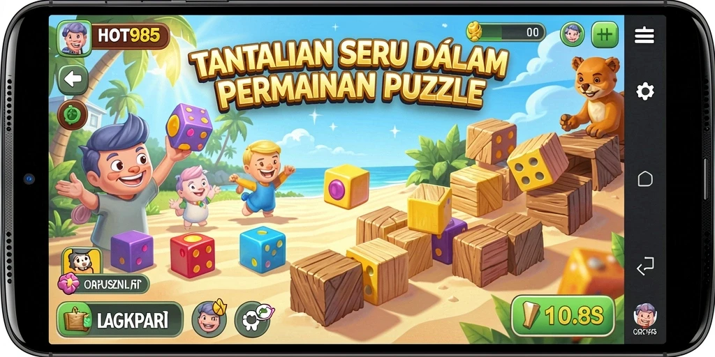 Screenshot utama HOT985 menampilkan gameplay Puzzle yang menantang dan menarik.