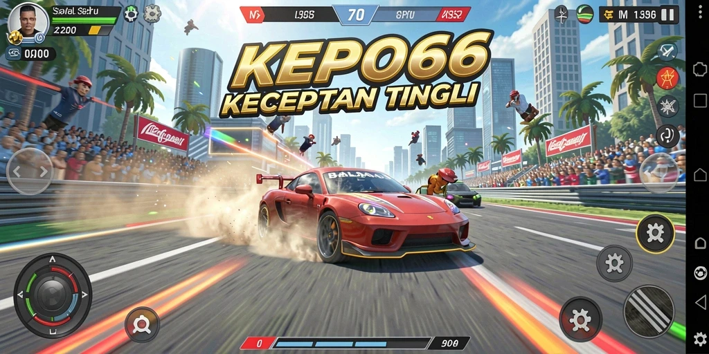 Screenshot dari gameplay KEPO66 menampilkan aksi balapan yang mendebarkan.