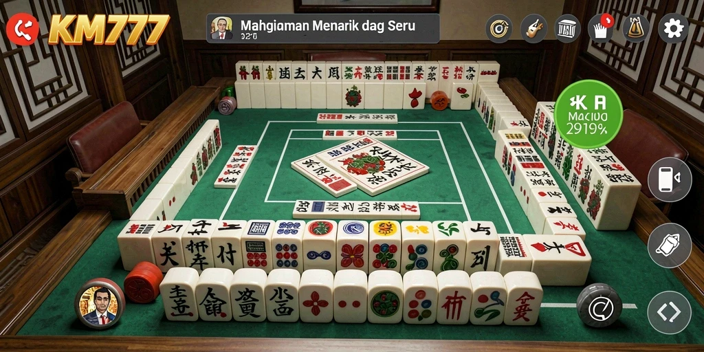 Tampilan gameplay Mahjong yang menantang dan mengasyikkan.
