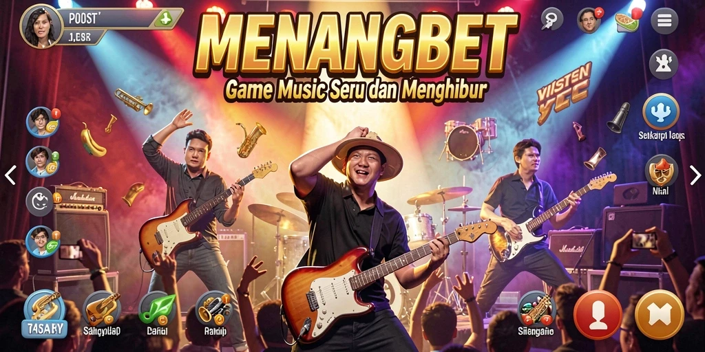 Tampilan gameplay seru MENANGBET penuh tantangan musik.