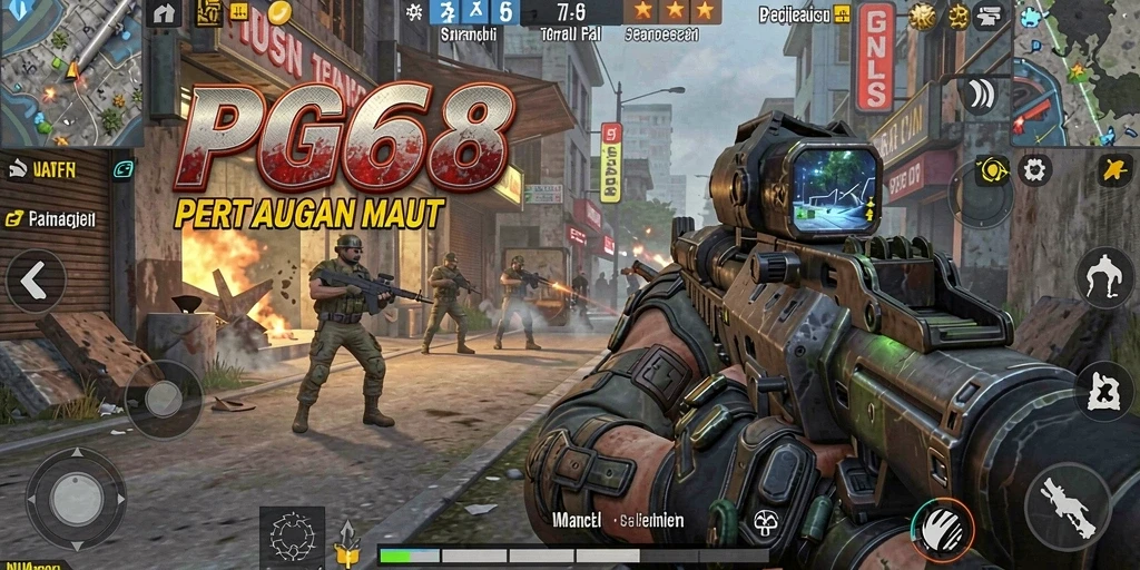 Tangkapan layar PGG68 menampilkan aksi pertempuran yang intens di game FPS.