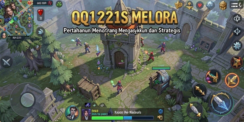 Gameplay menegangkan di QQ1221 dengan pertahanan menara yang strategis.