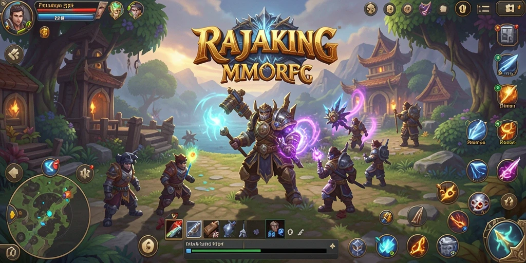 Tangkapan layar gameplay RAJAKING menampilkan aksi seru dalam dunia MMORPG.