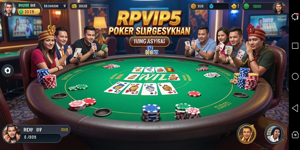 Screenshot gameplay RPVIP5 menampilkan aksi seru permainan Poker.