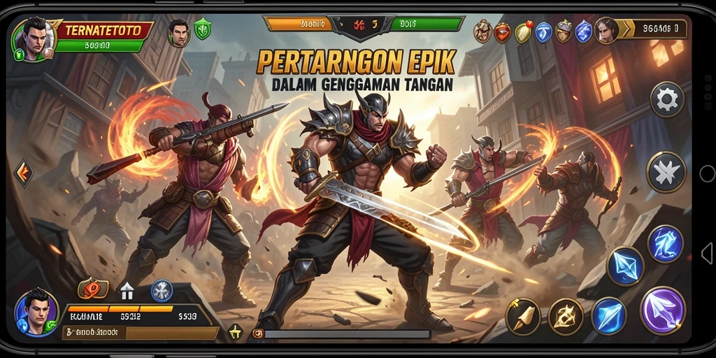 Tampilan screenshot gameplay TERNATETOTO yang menunjukkan aksi pertarungan seru.