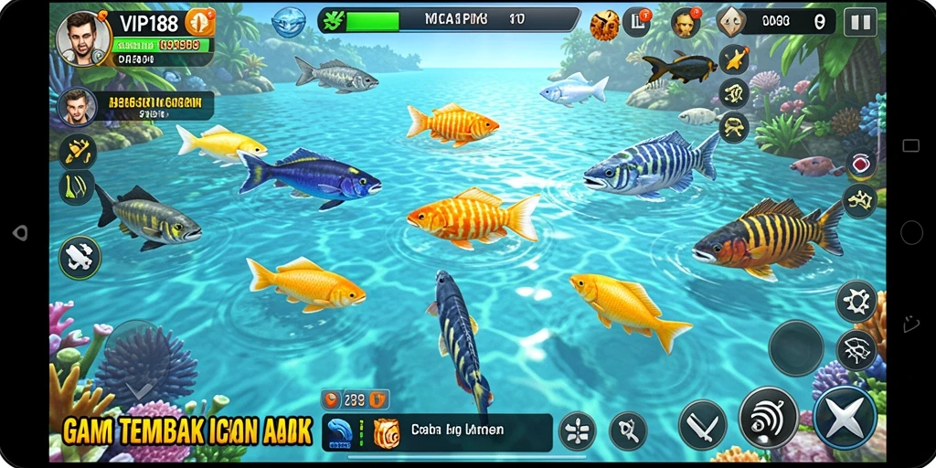 Tampilan menawan dari gameplay Tembak Ikan VIP188 yang seru.