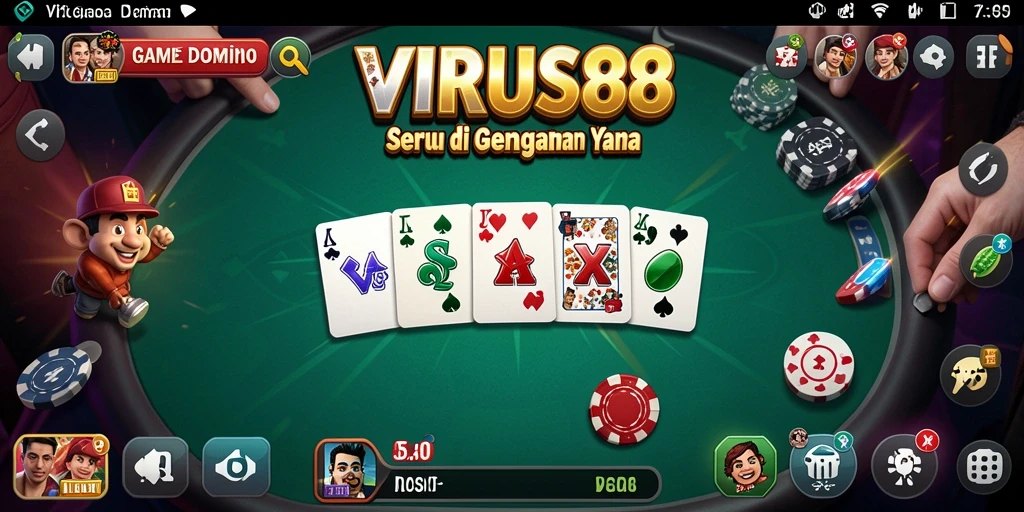 Screenshot utama VIRUS88 menunjukkan keseruan bermain Domino.