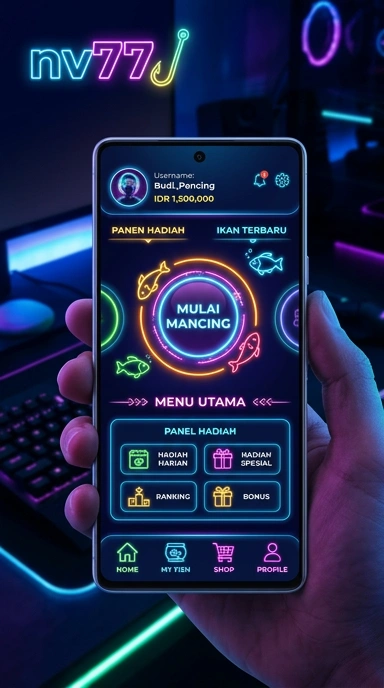 Tampilan utama aplikasi nv77 dengan berbagai pilihan aplikasi.